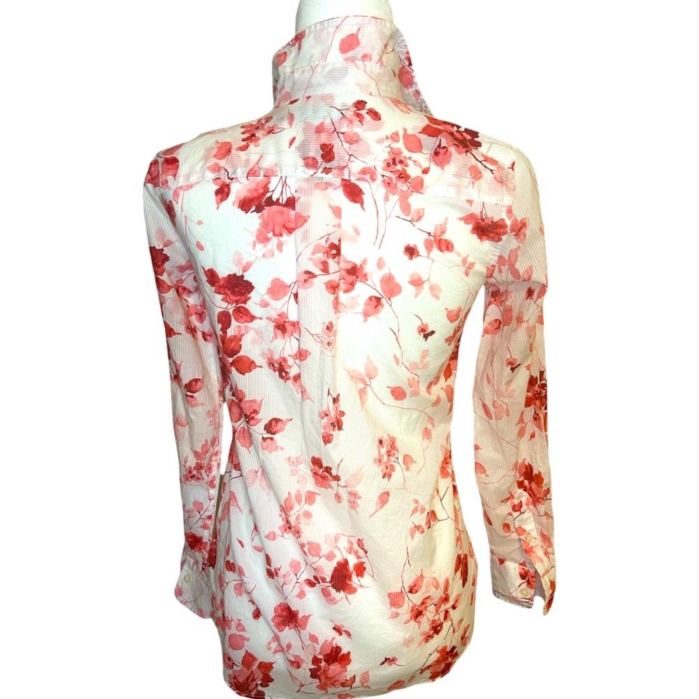 LAUREN RALPH LAUREN - Floral Pink Button Down Blouse. Size PXS - Picture 6 of 13